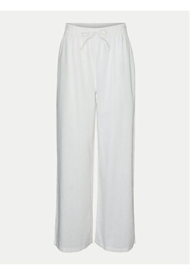 Vero Moda Spodnie materiałowe Linn 10305091 Biały Loose Fit. Kolor: biały. Materiał: len