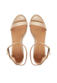 TOMMY HILFIGER - Tommy Hilfiger Espadryle Th Metallic Mid Wedge Espadrille FW0FW08663 Złoty. Kolor: złoty. Materiał: skóra