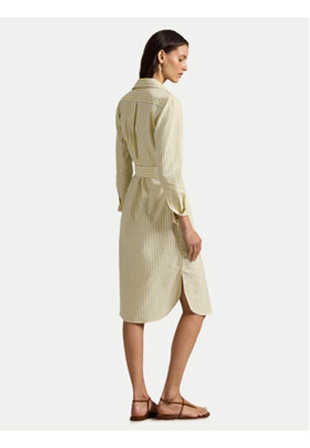 Polo Ralph Lauren Sukienka koszulowa 211959901501 Żółty Regular Fit. Typ kołnierza: polo. Kolor: żółty. Materiał: bawełna. Typ sukienki: koszulowe