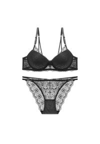 Intica - Koronkowy komplet bielizny z figami Pratibha. Kolor: czarny. Materiał: koronka. Wzór: koronka #1