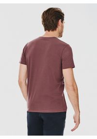 Pako Lorente - PAKO LORENTE – Bordowy gładki t-shirt v-neck. Kolor: czerwony, brązowy. Materiał: bawełna, elastan. Wzór: gładki #5