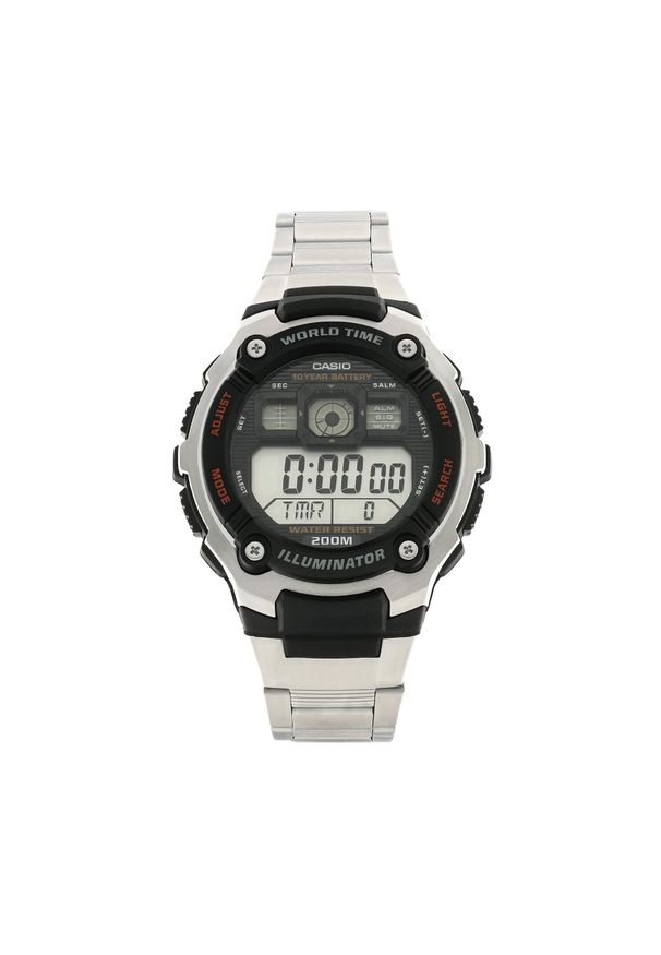 Zegarek Casio AE-2000WD-1AVEF Silver/Black. Kolor: srebrny