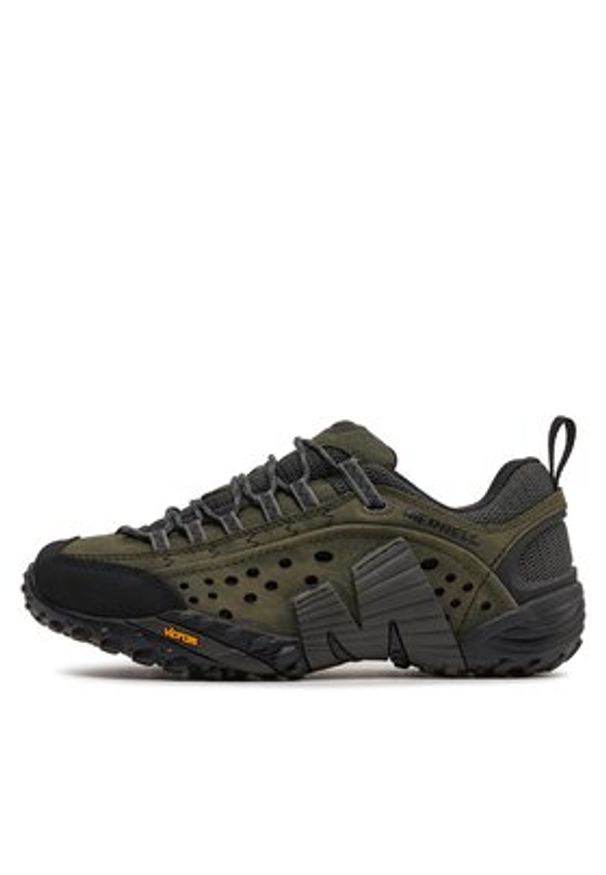 Merrell Trekkingi Intercept J559595 Zielony. Kolor: zielony. Materiał: nubuk, skóra. Sport: turystyka piesza