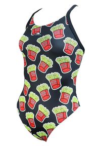 TURBO - Turbo Damski Kostium Kąpielowy Fries – Żółty, Rozmiar 38. Kolor: żółty. Wzór: nadruk #2