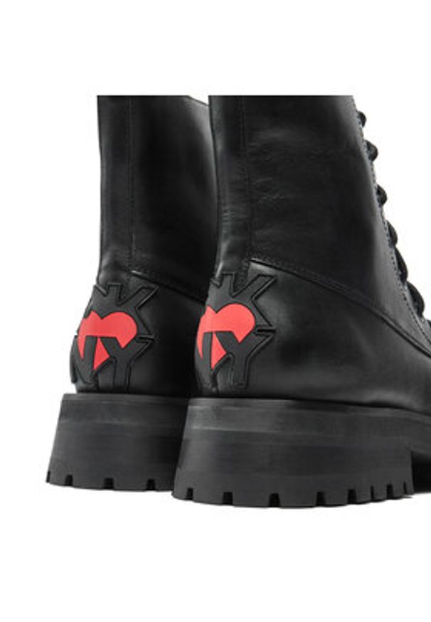 DKNY Trapery Farren K2438890 Czarny. Kolor: czarny. Materiał: skóra