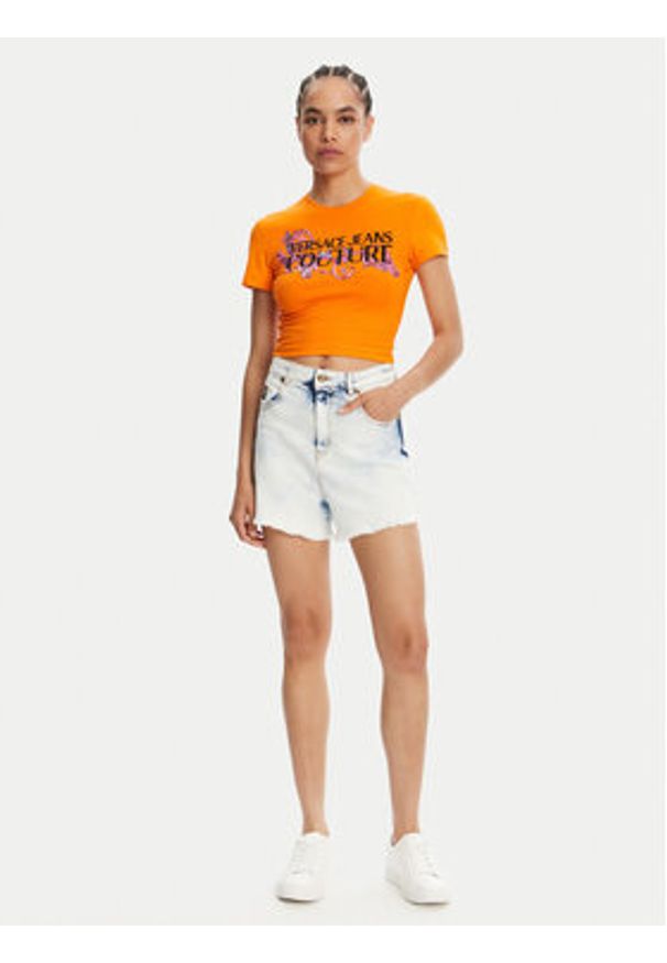 Versace Jeans Couture Szorty jeansowe 78HAD51R Niebieski Straight Fit. Kolor: niebieski. Materiał: bawełna