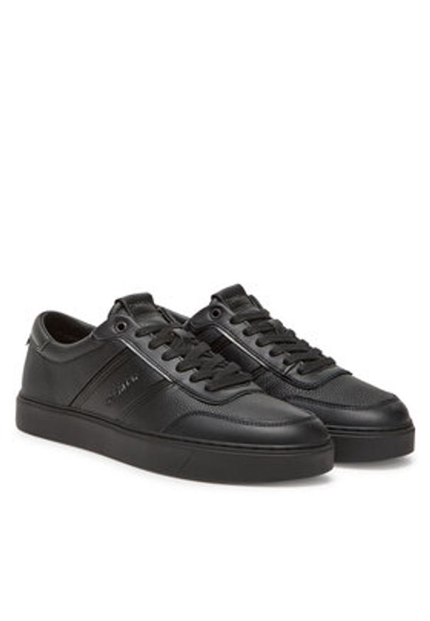 Calvin Klein Sneakersy Clean Cup Low Lace Tape HM0HM01898 Czarny. Kolor: czarny. Materiał: skóra