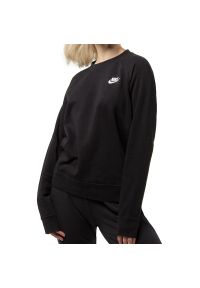 Bluza Nike Essentional Crew BV4110-010 - czarna. Kolor: czarny. Materiał: bawełna. Wzór: aplikacja