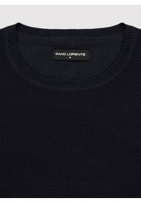 Pako Lorente - PAKO LORENTE - Granatowy sweter męski o-neck. Kolor: niebieski, brązowy. Materiał: bawełna. Sezon: jesień #8