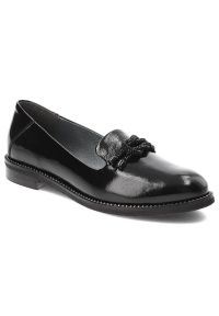 Czarne Mokasyny Armodo Modne Buty Damskie. Okazja: na co dzień, na spotkanie biznesowe, do pracy. Kolor: czarny. Materiał: skóra. Obcas: na obcasie. Styl: casual, klasyczny, elegancki, biznesowy. Wysokość obcasa: średni
