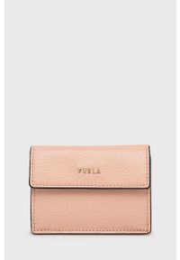 Furla portfel skórzany damski kolor różowy. Kolor: różowy. Materiał: skóra. Wzór: gładki