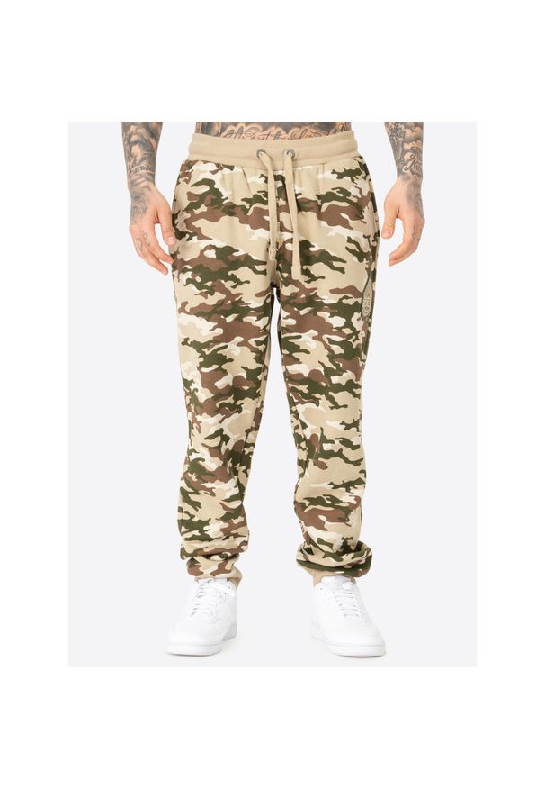 Spodnie dresowe klasyczne Benlee Kannys. Kolor: wielokolorowy, zielony, brązowy. Materiał: dresówka. Styl: klasyczny