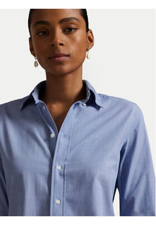 Polo Ralph Lauren Koszula 211941509004 Błękitny Slim Fit. Typ kołnierza: polo. Kolor: niebieski. Materiał: bawełna