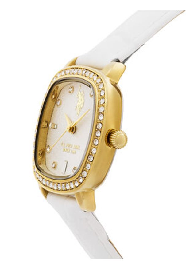 U.S. Polo Assn. Zegarek Mirabelle USP8490WH Biały. Kolor: biały. Materiał: skóra