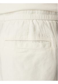 Hugo - HUGO Szorty materiałowe Cino 262FW 50562792 Kremowy Straight Fit. Kolor: kremowy. Materiał: len #3