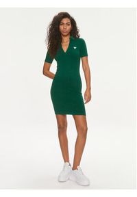 Guess Sukienka codzienna Rib-Seamless V4GK04 Z3CC0 Zielony Regular Fit. Okazja: na co dzień. Kolor: zielony. Materiał: syntetyk. Typ sukienki: proste. Styl: casual #3