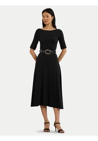 Lauren Ralph Lauren Sukienka codzienna 250863913 Czarny Regular Fit. Okazja: na co dzień. Kolor: czarny. Materiał: bawełna. Typ sukienki: proste. Styl: casual