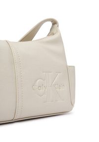 Calvin Klein Torebka Pockets Monologo Crossbody LV04F3687G Kremowy. Kolor: kremowy. Materiał: skórzane #2