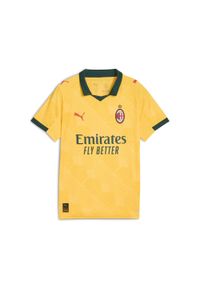 Puma - Młodzieżowa trzecia koszulka AC Milan 25/26 PUMA Sunny Yellow Dark Myrtle Green. Kolor: zielony, wielokolorowy, żółty. Sport: piłka nożna