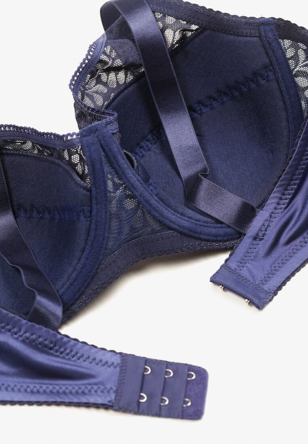 Born2be - Granatowy Biustonosz na Regulowanych Ramiączkach na Haftki Nosofia. Kolor: niebieski. Materiał: bawełna, jeans