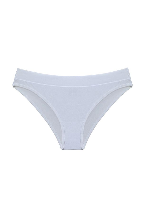 Intica - Figi damskie prążkowane z elastycznym pasem Milan. Kolor: biały. Materiał: prążkowany