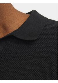Jack & Jones - Jack&Jones Polo Linen 12252748 Czarny Regular Fit. Typ kołnierza: polo. Kolor: czarny. Materiał: bawełna #4