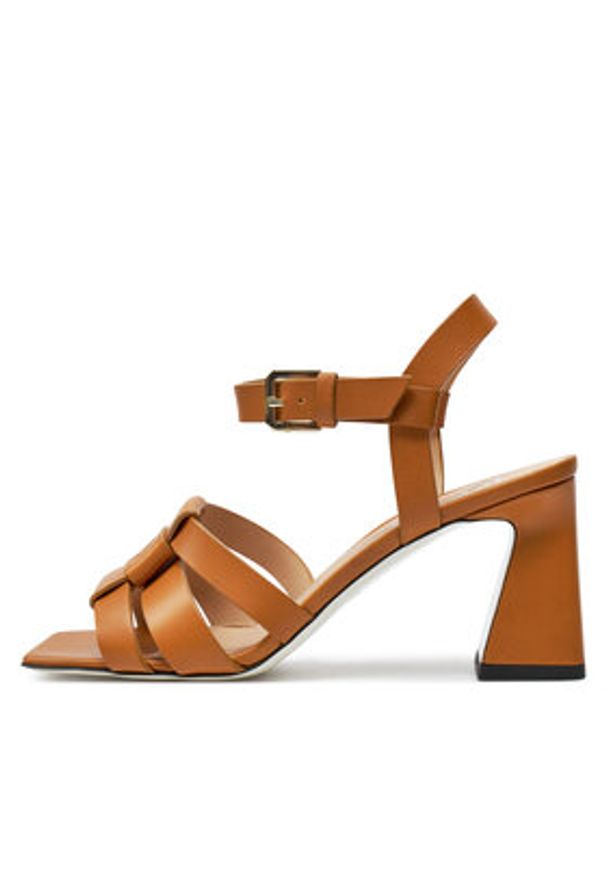 Pollini Sandały SA16607C0ITT0217 Brązowy. Kolor: brązowy. Materiał: skóra
