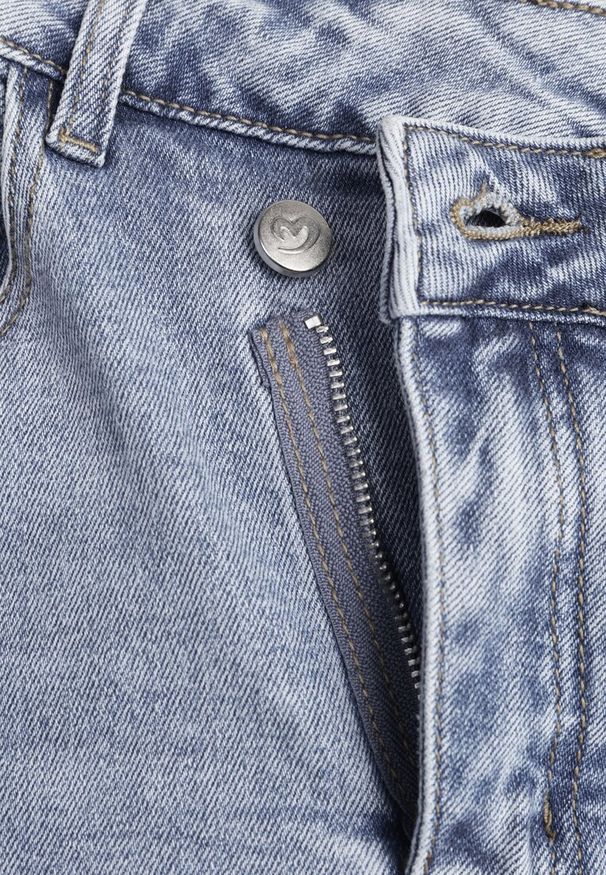 Renee - Niebieska Spódnica z Jeansu z Bawełną High Waist o Asymetrycznym Kroju Vikisla. Stan: podwyższony. Kolor: niebieski. Materiał: bawełna, jeans