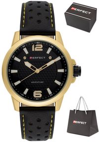 Zegarek Perfect W146-04 męski perforowany pasek 44 mm . #1