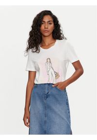 Vero Moda T-Shirt Petra 10308694 Biały Regular Fit. Kolor: biały. Materiał: bawełna #1