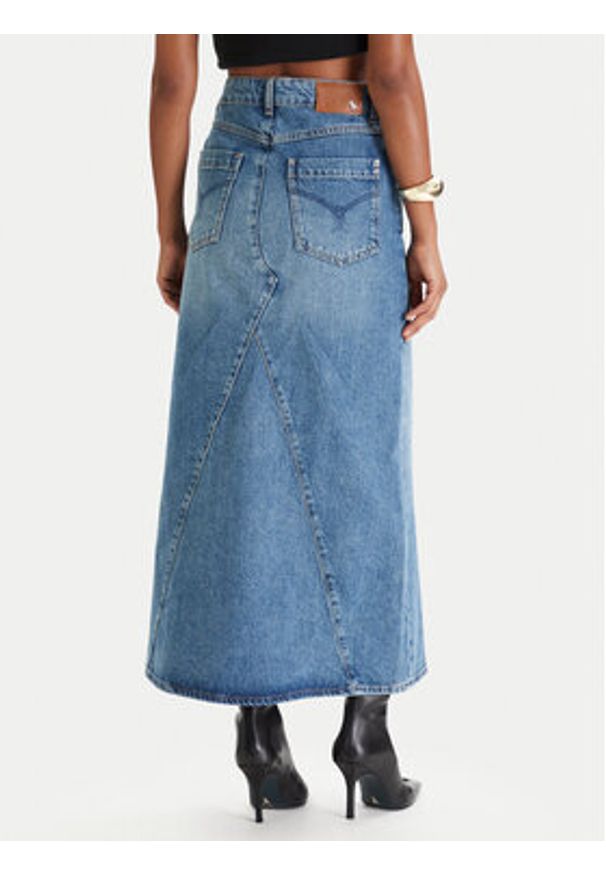 Patrizia Pepe Spódnica jeansowa 8G0521/D1WZB-CB02 Niebieski Regular Fit. Kolor: niebieski. Materiał: bawełna