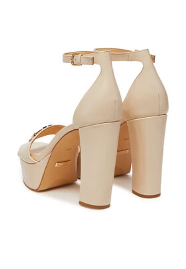 Guess Sandały FLJSET LEA03 Écru. Materiał: skóra