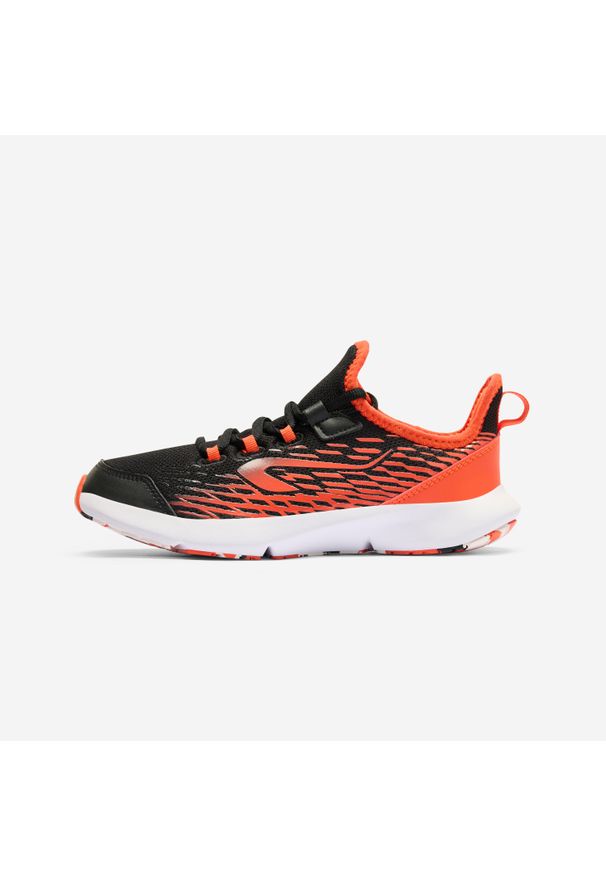 Decathlon - Buty sportowe dla dzieci Kalenji AT Flex laces. Kolor: wielokolorowy, czerwony, pomarańczowy, czarny. Materiał: mesh, kauczuk. Szerokość cholewki: normalna. Sport: bieganie