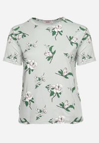 Born2be - Miętowy T-shirt Koszulka z Krótkim Rękawem w Kwiaty Henubia. Okazja: na co dzień. Kolekcja: plus size. Kolor: miętowy. Materiał: materiał. Długość rękawa: krótki rękaw. Długość: krótkie. Wzór: kwiaty. Styl: casual, elegancki #4