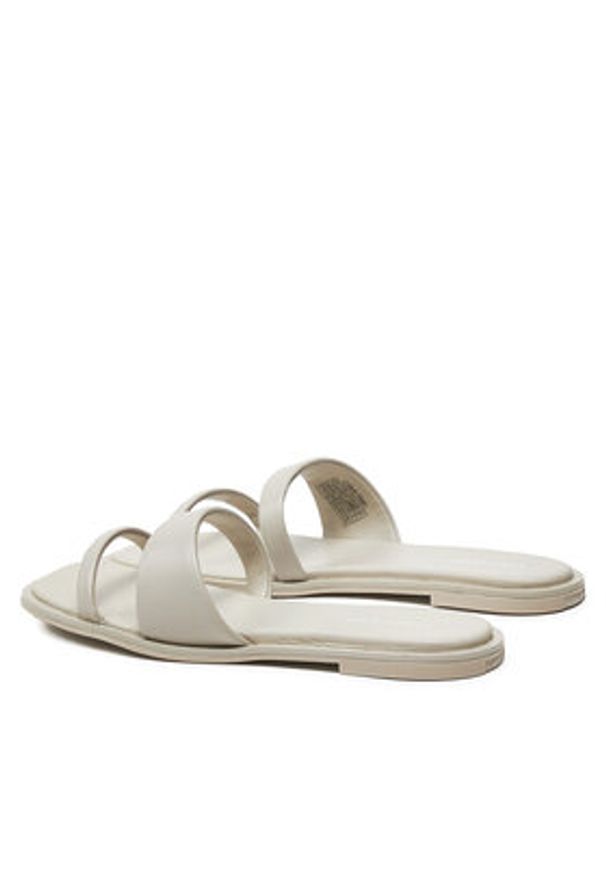 Calvin Klein Klapki Flat Slide Lth HW0HW02071 Beżowy. Kolor: beżowy. Materiał: skóra