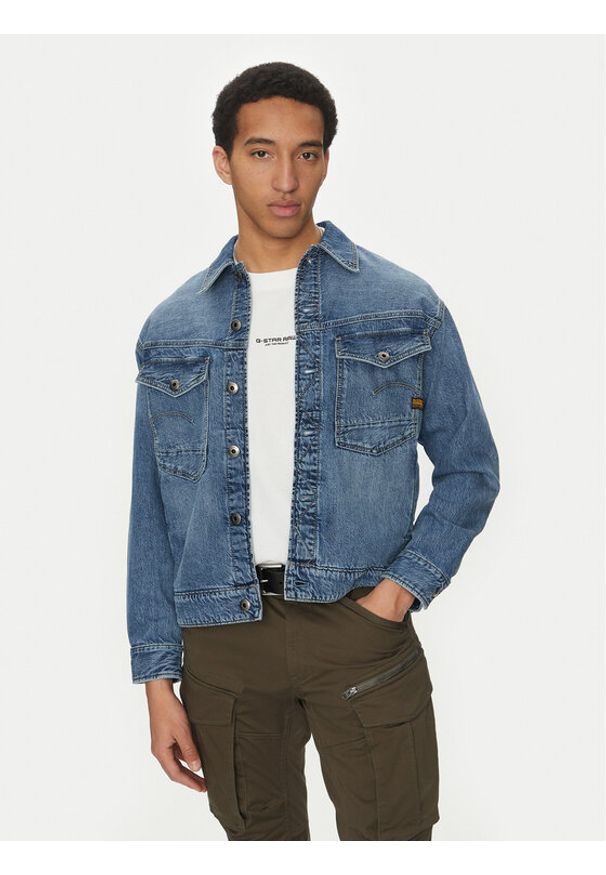 G-Star RAW - G-Star Raw Kurtka jeansowa Dakota D23593-D536 H152 Niebieski Regular Fit. Kolor: niebieski. Materiał: bawełna