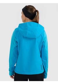 4f - 4F Kurtka softshell wiatroodporna membrana 8000 damska - niebieska S. Kolor: niebieski. Materiał: softshell. Technologia: Primaloft. Sport: turystyka piesza, wspinaczka