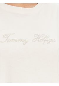 TOMMY HILFIGER - Tommy Hilfiger T-Shirt Script WW0WW47210 Écru Regular Fit. Materiał: bawełna