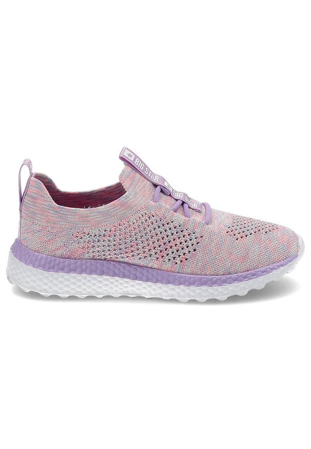 Big-Star - Różowe Sneakersy Big Star Wygodne Buty Dziecięce. Zapięcie: bez zapięcia. Kolor: różowy. Materiał: materiał. Szerokość cholewki: normalna. Wzór: aplikacja. Sport: turystyka piesza
