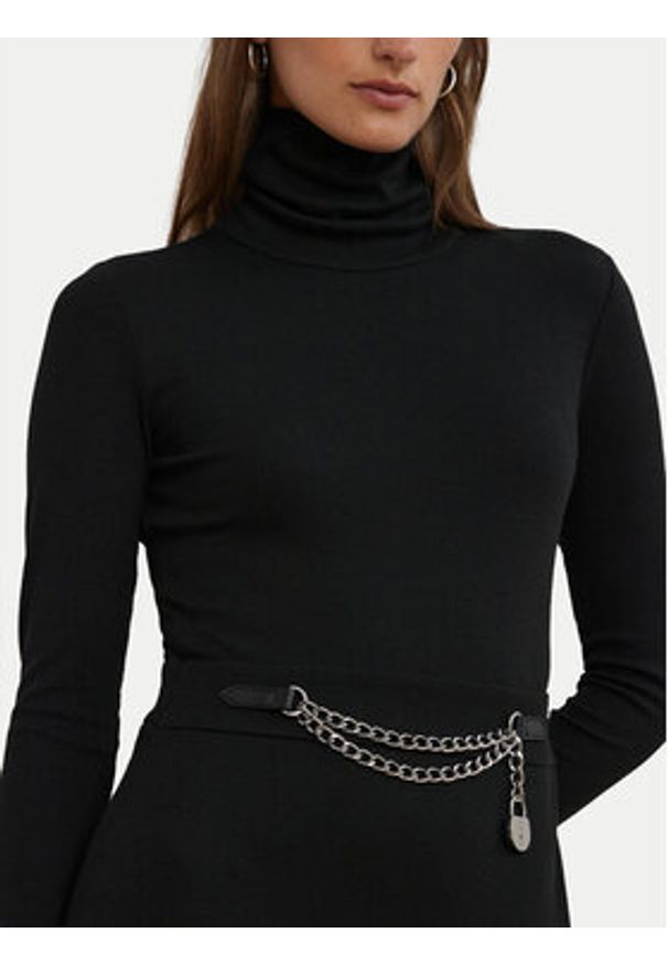 Lauren Ralph Lauren - LAUREN RALPH LAUREN Sukienka dzianinowa 250951822001 Czarny Slim Fit. Kolor: czarny. Materiał: dzianina, bawełna