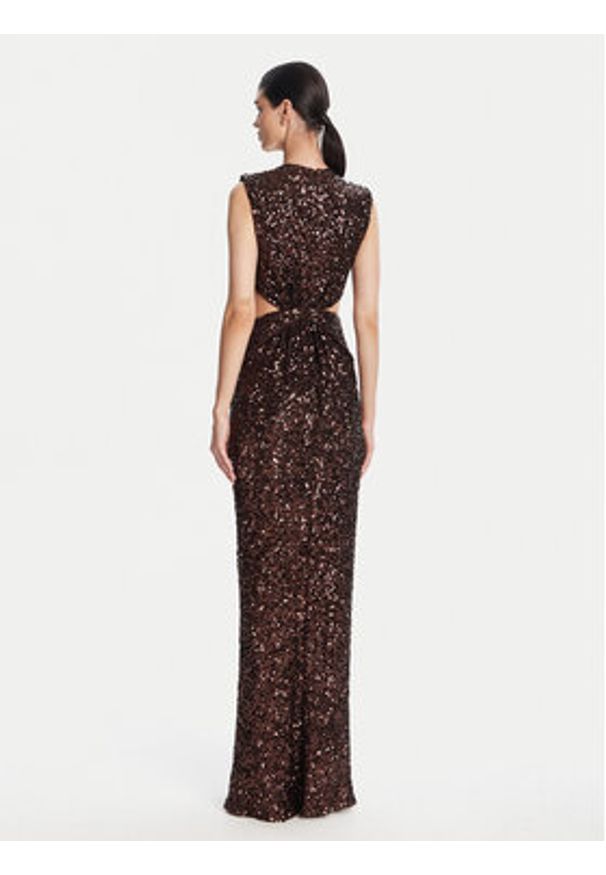 Elisabetta Franchi Sukienka wieczorowa ABR4852E2 644 Brązowy Regular Fit. Kolor: brązowy. Materiał: syntetyk. Styl: wizytowy
