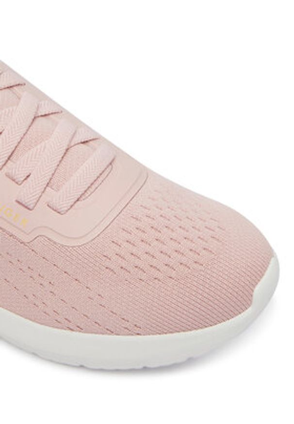 TOMMY HILFIGER - Tommy Hilfiger Sneakersy Th Knit Extralight Runner FW0FW09112 Beżowy jasny. Kolor: beżowy. Materiał: materiał