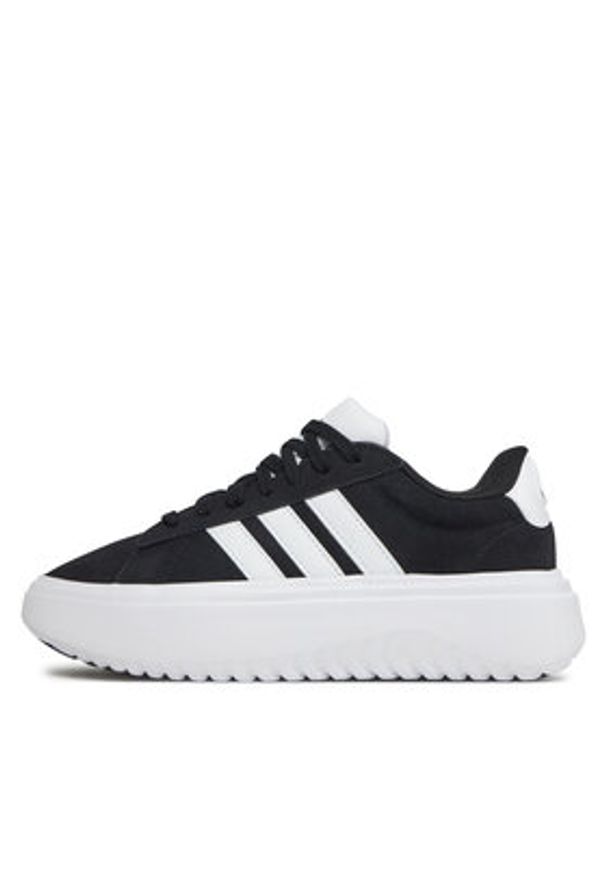 Adidas - adidas Sneakersy Grand Court Platform IE1102 Czarny. Kolor: czarny. Materiał: skóra. Obcas: na platformie