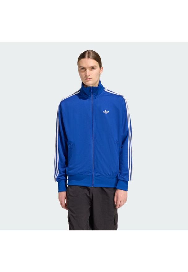 Adidas - adidas Bluza adicolor Firebird KE0790 Niebieski Loose Fit. Kolor: niebieski. Materiał: syntetyk