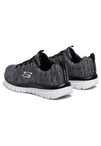 skechers - Skechers Sneakersy Twisted Fortune 12614/BKW Szary. Kolor: szary. Materiał: materiał #3