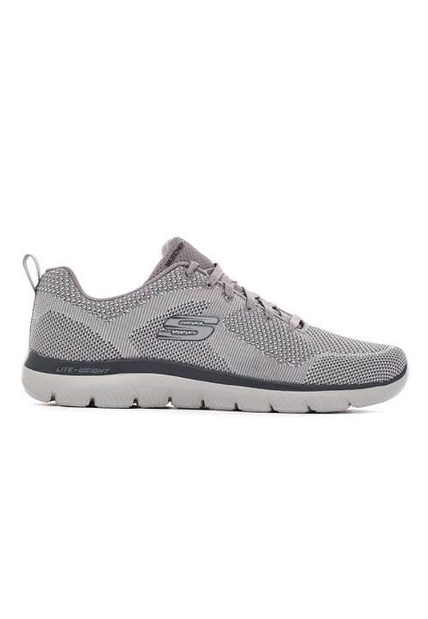 skechers - Buty do chodzenia męskie Skechers Summits Brisbane. Zapięcie: sznurówki. Kolor: szary. Materiał: tkanina. Szerokość cholewki: normalna. Sport: turystyka piesza