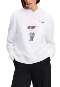 Karl Lagerfeld - KARL LAGERFELD Biała damska bluza Ikon Aquarelle K Hoodie, Rozmiar S. Kolor: biały. Materiał: materiał. Styl: klasyczny #2