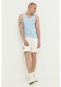 Abercrombie & Fitch szorty męskie kolor beżowy. Kolor: beżowy. Materiał: tkanina, dzianina. Wzór: aplikacja #4