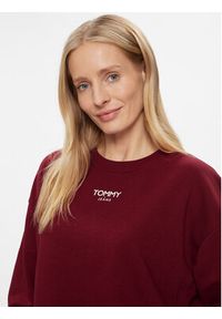 Tommy Jeans Bluza Ess Logo DW0DW16393 Bordowy Cropped Fit. Kolor: czerwony. Materiał: bawełna, syntetyk #6