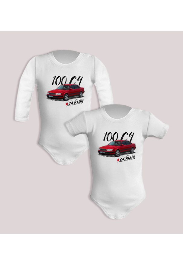 nikiniki - Audi C4 Zlot — body (Rozmiar: 3M; Długość rękawa: krótki; Rodzaj nadruku: Audi C4). Materiał: bawełna. Wzór: nadruk